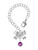 Silver Plated Crystal Purple Channel Drop - Bow Charm Accessory for Tumblers and Thermal Cups