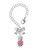 Silver Plated 3-D Hot Pink & AB Crystal Owl - Bow Charm Accessory for Tumblers and Thermal Cups