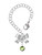 Silver Plated Crystal Lime Green Channel Drop - Bow Charm Accessory for Tumblers and Thermal Cups