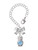 Silver Plated 3-D Light Blue & AB Crystal Owl - Bow Charm Accessory for Tumblers and Thermal Cups