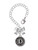 Silver Plated Antiqued Round Seal - Initial - D - Bow Charm Accessory for Tumblers and Thermal Cups