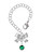 Silver Plated Crystal Green Channel Drop - Bow Charm Accessory for Tumblers and Thermal Cups