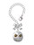 Silver Plated Large Round Owl with Green Crystal Eyes - Bow Charm Accessory for Tumblers and Thermal Cups