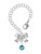 Silver Plated Crystal Teal Channel Drop - Bow Charm Accessory for Tumblers and Thermal Cups