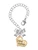 Gold-tone Large Grandmother Heart with Crystal - Bow Charm Accessory for Tumblers and Thermal Cups