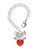 10mm Red Crystal Heart - Bow Charm Accessory for Tumblers and Thermal Cups