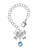 Silver Plated Crystal Hot Blue Channel Drop - Bow Charm Accessory for Tumblers and Thermal Cups