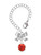 Silver Plated 10mm Red Crystal Drop - Bow Charm Accessory for Tumblers and Thermal Cups