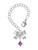 February - Purple Crystal Bicone - Bow Charm Accessory for Tumblers and Thermal Cups