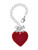 Acrylic 1" Maroon Heart - Bow Charm Accessory for Tumblers and Thermal Cups