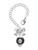 Silver Plated Black 8 Ball Spinner - Bow Charm Accessory for Tumblers and Thermal Cups