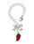Silver Plated Red Jalapeno - Bow Charm Accessory for Tumblers and Thermal Cups