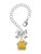 Silver Plated Large Yellow Paw - Bow Charm Accessory for Tumblers and Thermal Cups