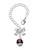 Silver Plated Hot Pink Dots on Black Spinner - Bow Charm Accessory for Tumblers and Thermal Cups
