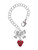 Silver Plated Mini Red Enamel Strawberry - Bow Charm Accessory for Tumblers and Thermal Cups