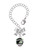 Silver Plated Lime Leaves on Black Band Spinner - Bow Charm Accessory for Tumblers and Thermal Cups