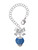 Silver Plated Blue Crystal Sparkle Spinner - Bow Charm Accessory for Tumblers and Thermal Cups