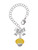 Yellow Faceted Glass Spinner - Bow Charm Accessory for Tumblers and Thermal Cups