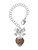 Silver Plated Brown Crystal Sparkle Spinner - Bow Charm Accessory for Tumblers and Thermal Cups