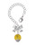 Silver Plated 12mm Glass Yellow Roller Spinner - Bow Charm Accessory for Tumblers and Thermal Cups