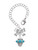 Silver Plated Crystal Teal Spinner - Bow Charm Accessory for Tumblers and Thermal Cups