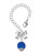 Silver Plated 12mm Glass Capri Blue Roller Spinner - Bow Charm Accessory for Tumblers and Thermal Cups