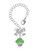 Silver Plated Lime Green Center Spinner - Bow Charm Accessory for Tumblers and Thermal Cups