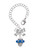 Silver Plated Crystal Royal Blue Spinner - Bow Charm Accessory for Tumblers and Thermal Cups