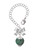 Silver Plated Green Crystal Sparkle Spinner - Bow Charm Accessory for Tumblers and Thermal Cups