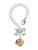 Gold-tone Tan with Crystals Spinner - Bow Charm Accessory for Tumblers and Thermal Cups