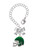 Silver Plated Small Green Football Helmet - Bow Charm Accessory for Tumblers and Thermal Cups