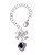 Silver Plated Black and Purple Bats with Crystals Spinner - Bow Charm Accessory for Tumblers and Thermal Cups