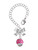 Silver Plated Hot Pink Giraffe Print Spinner - Bow Charm Accessory for Tumblers and Thermal Cups