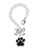 Silver Plated Large Black Paw - Bow Charm Accessory for Tumblers and Thermal Cups
