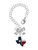 Silver Plated Red and Blue Texas - Bow Charm Accessory for Tumblers and Thermal Cups