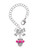 Silver Plated Crystal Hot Pink Spinner - Bow Charm Accessory for Tumblers and Thermal Cups