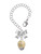 Gold-tone Raised Flowers with Clear Crystals on Barrel Spinner - Bow Charm Accessory for Tumblers and Thermal Cups