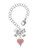 Silver Plated Small Long Pink Heart - Bow Charm Accessory for Tumblers and Thermal Cups