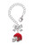 Silver Plated Small Red Football Helmet - Bow Charm Accessory for Tumblers and Thermal Cups
