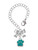 Silver Plated Small Teal Paw - Bow Charm Accessory for Tumblers and Thermal Cups