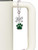 Silver Plated Large Green Paw - Bow Charm Accessory for Tumblers and Thermal Cups