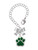 Silver Plated Large Green Paw - Bow Charm Accessory for Tumblers and Thermal Cups