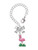 Silver Plated Hot Pink Enamel Flamingo with Grass - Bow Charm Accessory for Tumblers and Thermal Cups