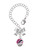 Silver Plated Wide Hot Pink Zebra Print Band Spinner - Bow Charm Accessory for Tumblers and Thermal Cups