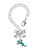 Silver Plated Small Teal Lizard - Bow Charm Accessory for Tumblers and Thermal Cups
