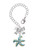 Silver Plated Hot Blue Starfish - Bow Charm Accessory for Tumblers and Thermal Cups