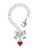 Silver Plated Mini 2-D Red Heart - Bow Charm Accessory for Tumblers and Thermal Cups