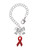 Silver Plated Red Ribbon - Bow Charm Accessory for Tumblers and Thermal Cups