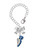 Silver Plated Blue Running Shoe - Bow Charm Accessory for Tumblers and Thermal Cups