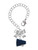 Silver Plated Small Navy Blue Megaphone - Bow Charm Accessory for Tumblers and Thermal Cups